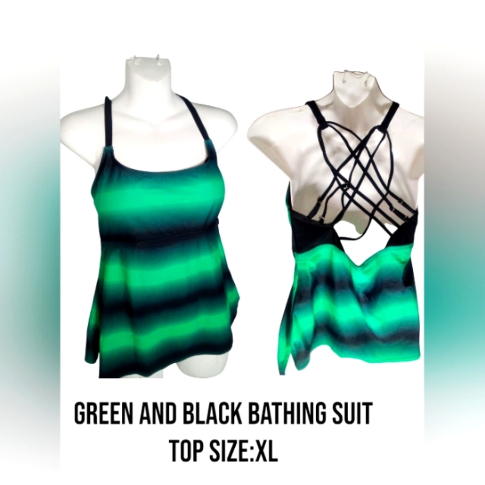 Green and Black Women's Top